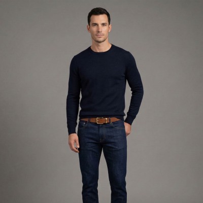 Leather belt 33 mm JADE model