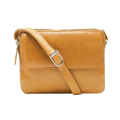 Leather shoulder bag 16x20x5 cm MALIBU