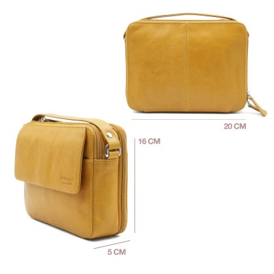Leather shoulder bag 16x20x5 cm MALIBU