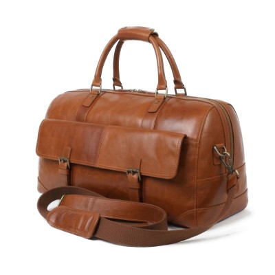 Large leather travel bag 28x49x24 cm DECOX