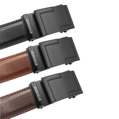 Leather belt with automatic buckle BASTA model