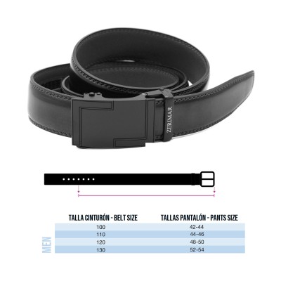 Leather belt with automatic buckle BASTA model