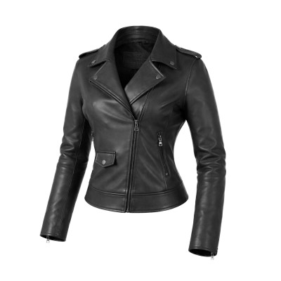 PINKO model leather jacket with zip closure