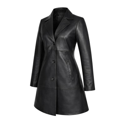 Long buttoned coat - jacket model MARZIA