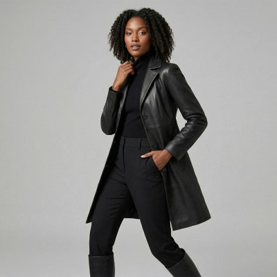 Long buttoned coat - jacket model MARZIA