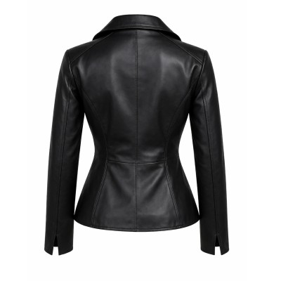 Leather jacket with zipper model CORELLA