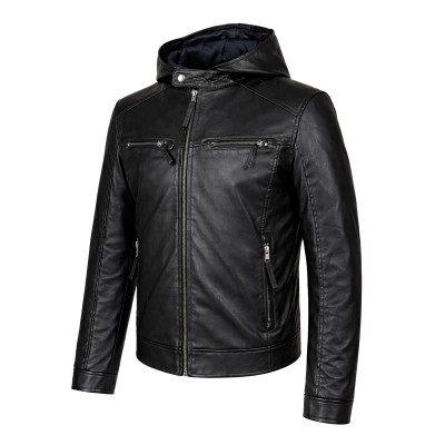 NOTTE leather jacket with removable hood