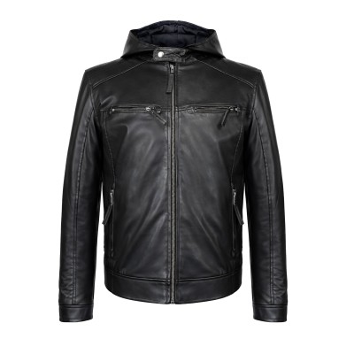 NOTTE leather jacket with removable hood