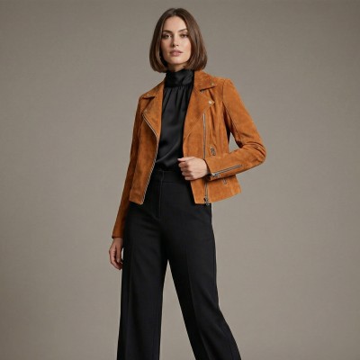 Suede biker-style jacket model NICE