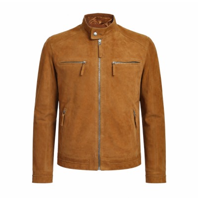 Suede jacket with zipper GALAN model