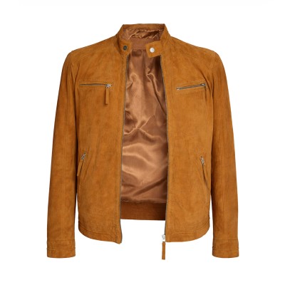 Suede jacket with zipper GALAN model