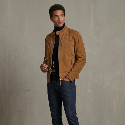 Suede jacket with zipper GALAN model