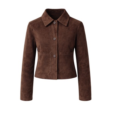 Buttoned suede jacket SARA model