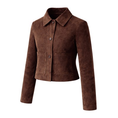 Buttoned suede jacket SARA model