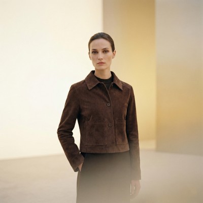 Buttoned suede jacket SARA model