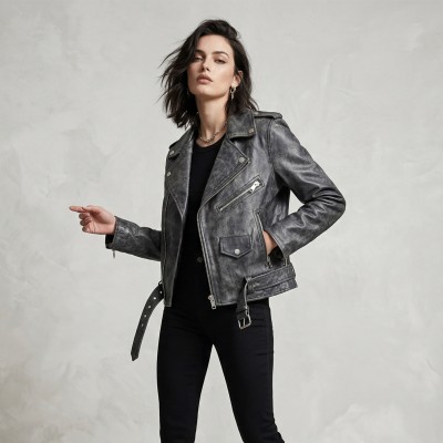 Heavy leather jacket SCOTISH model