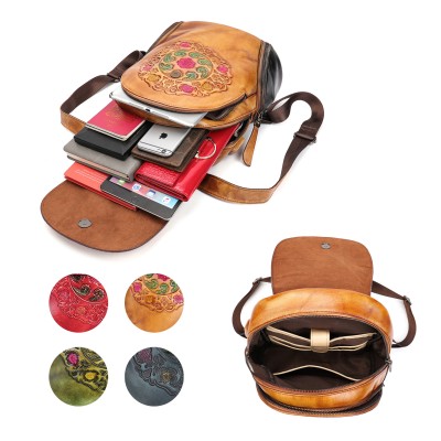 Leather backpack with zippers 23x32x15 cm EXOTIC