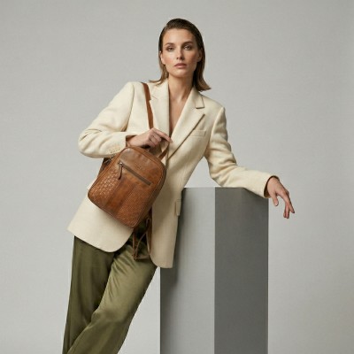 Natural leather backpack 26x21x7 cm STILL