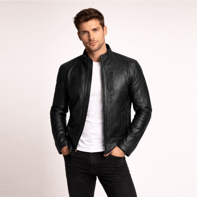 ROCHA zippered leather jacket