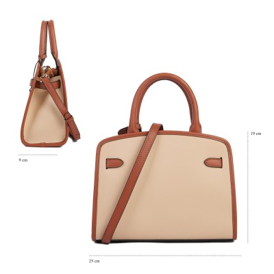 Double-handle leather bag 25x19x9 cm PALMA