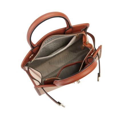 Double-handle leather bag 25x19x9 cm PALMA