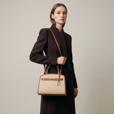 Double-handle leather bag 25x19x9 cm PALMA