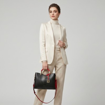 Double-handle leather bag 26x19x10 cm CRUDE