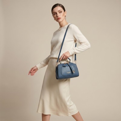 Double-handle leather bag 19x14x10 cm GADES