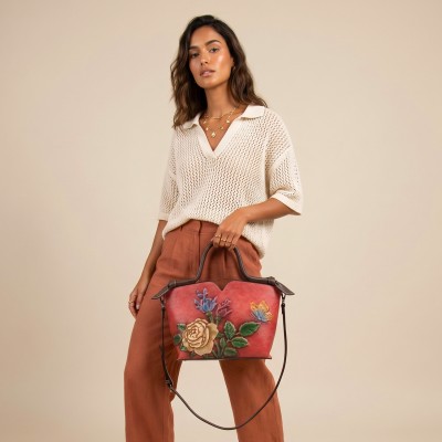 Leather bag with double handle 30x21x12 cm FLORES