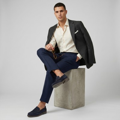 GLAMO model suede leather moccasins