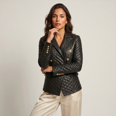 Quilted blazer with buttons DOFANA model