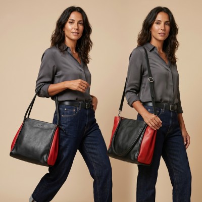 Double-width leather bag 31x27x14 cm CHUEA