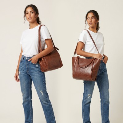 Double-width leather bag 31x27x14 cm CHUEA