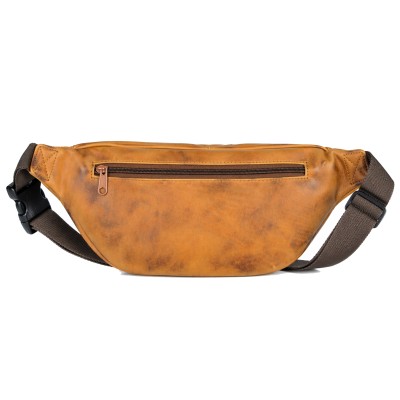 Leather waist bag with several compartments 30x11x7 cm