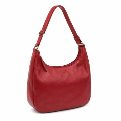 Leather bag with zipper 22x19x8 cm MINE