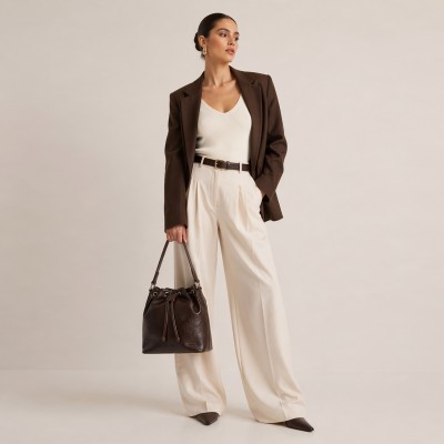 Leather bag with handle 29x25x13 cm ASSAL