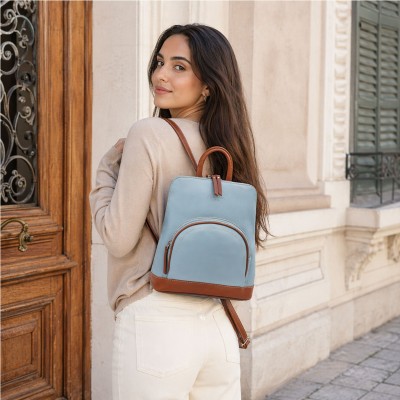 Natural leather backpack 27x25x9 cm EYES