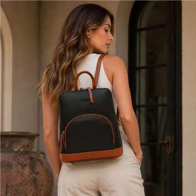 Natural leather backpack 27x25x9 cm EYES