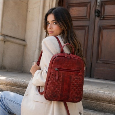 Natural leather backpack 26x21x7 cm STILL