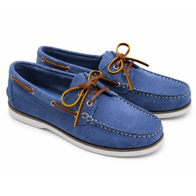 Suede leather lace-up loafers model VERANO