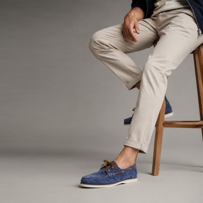 Suede leather lace-up loafers model VERANO