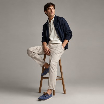 Suede leather lace-up loafers model VERANO
