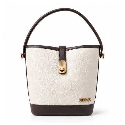 Double Handle Leather Bag 22x20x10.5 cm Model CANELA