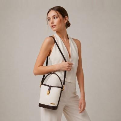Double Handle Leather Bag 22x20x10.5 cm Model CANELA