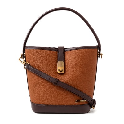Double Handle Leather Bag 22x20x10.5 cm Model CANELA
