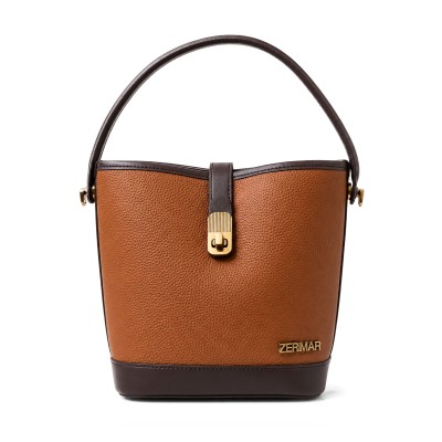 Double Handle Leather Bag 22x20x10.5 cm Model CANELA