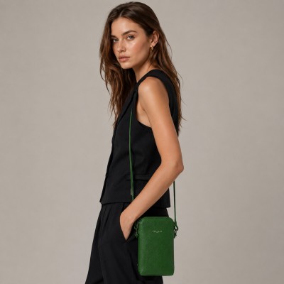 Mini Leather Crossbody Bag 18.5x11.5 cm Model LAUREL