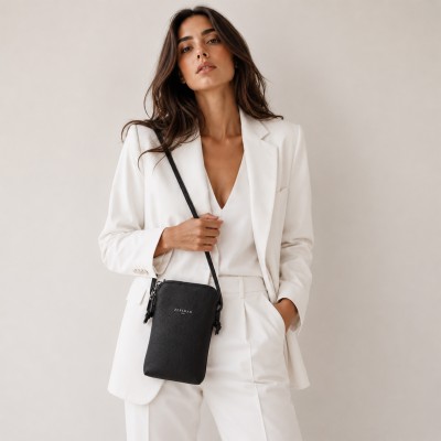 Mini Leather Crossbody Bag 18.5x11.5 cm Model LAUREL