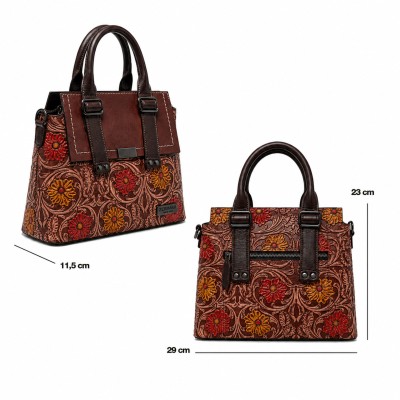 Double Handle Leather Bag 23x29x11,5 cm ARABESCO