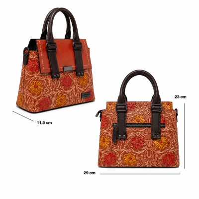 Double Handle Leather Bag 23x29x11,5 cm ARABESCO